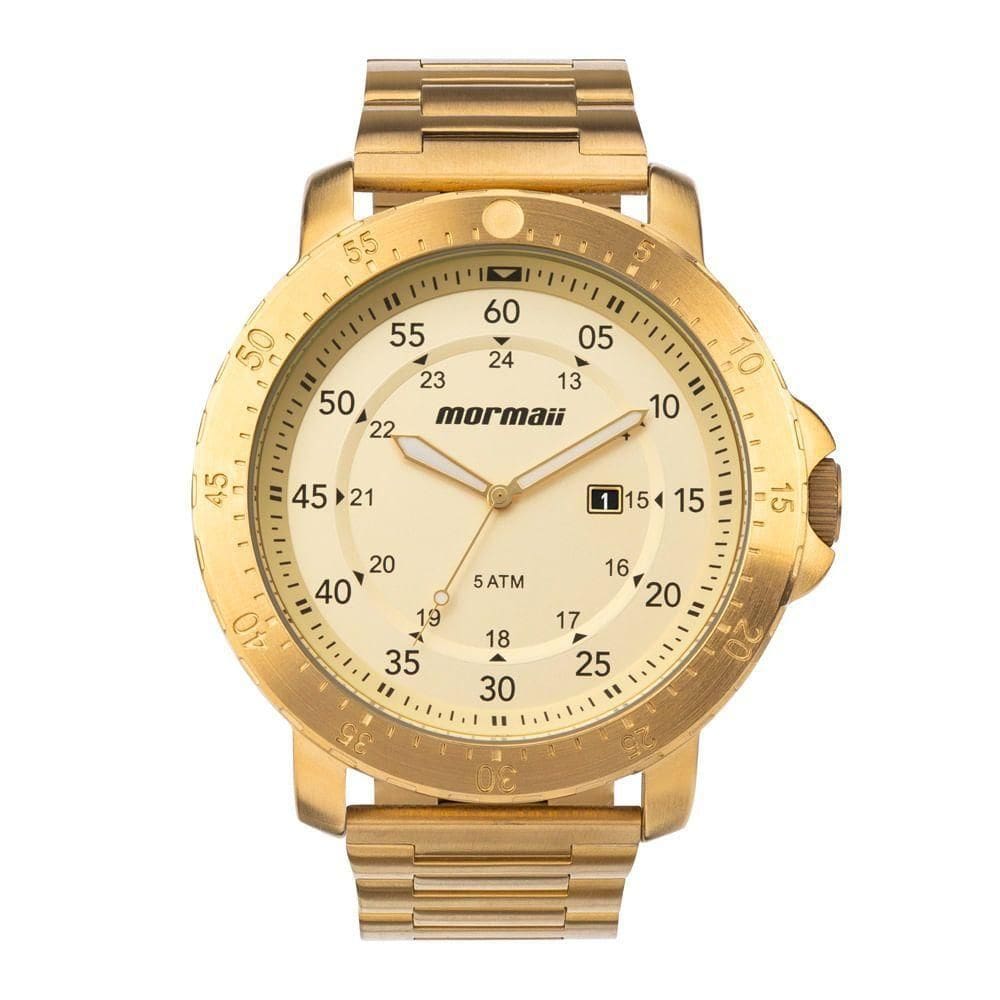 Relógio Mormaii Masculino Steel Basic Dourado - Mo2115bl-4x Mo2115bl-4x
