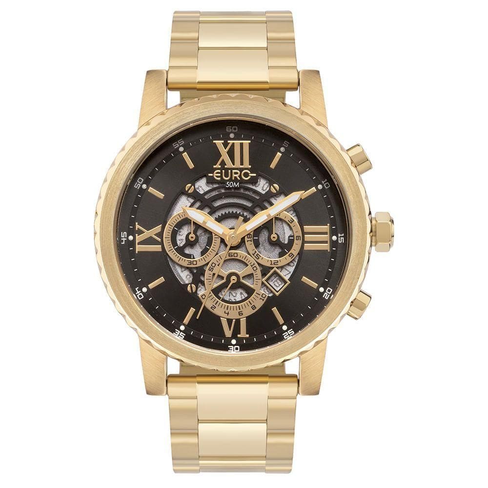 Relógio Euro Feminino Big Case Dourado - Euos22aa-4p Euos22aa-4p