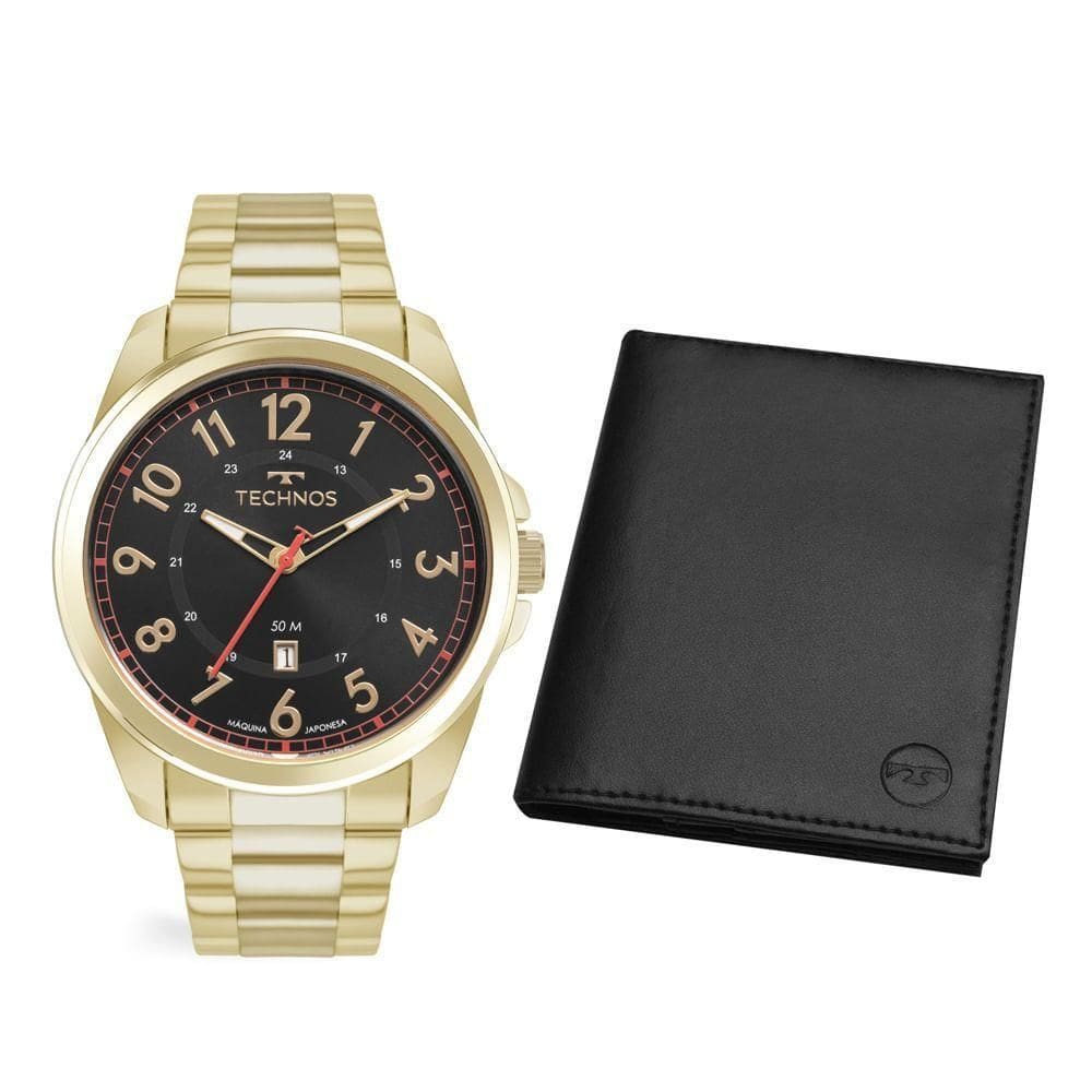Kit Technos Masculino Militar Dourado - 2115tve-k1p 2115tve-k1p