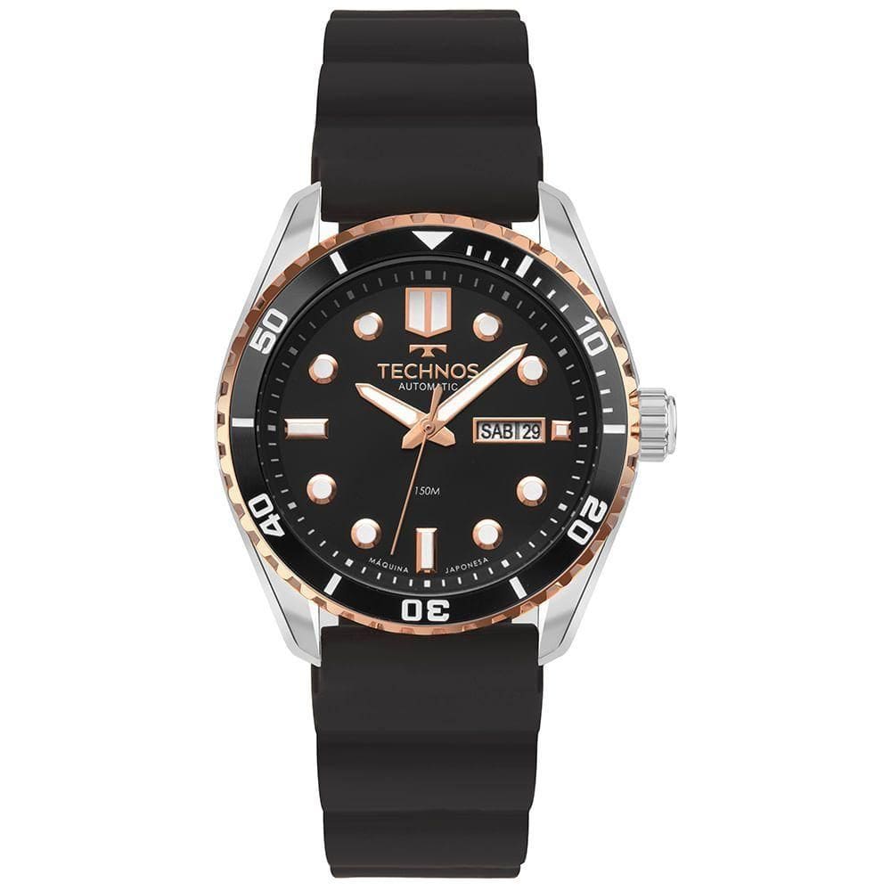Relógio Technos Masculino Automático Bicolor - 8205pb-2p Relógio Technos Masculino Acqua Bicolor - 8205pb-2p