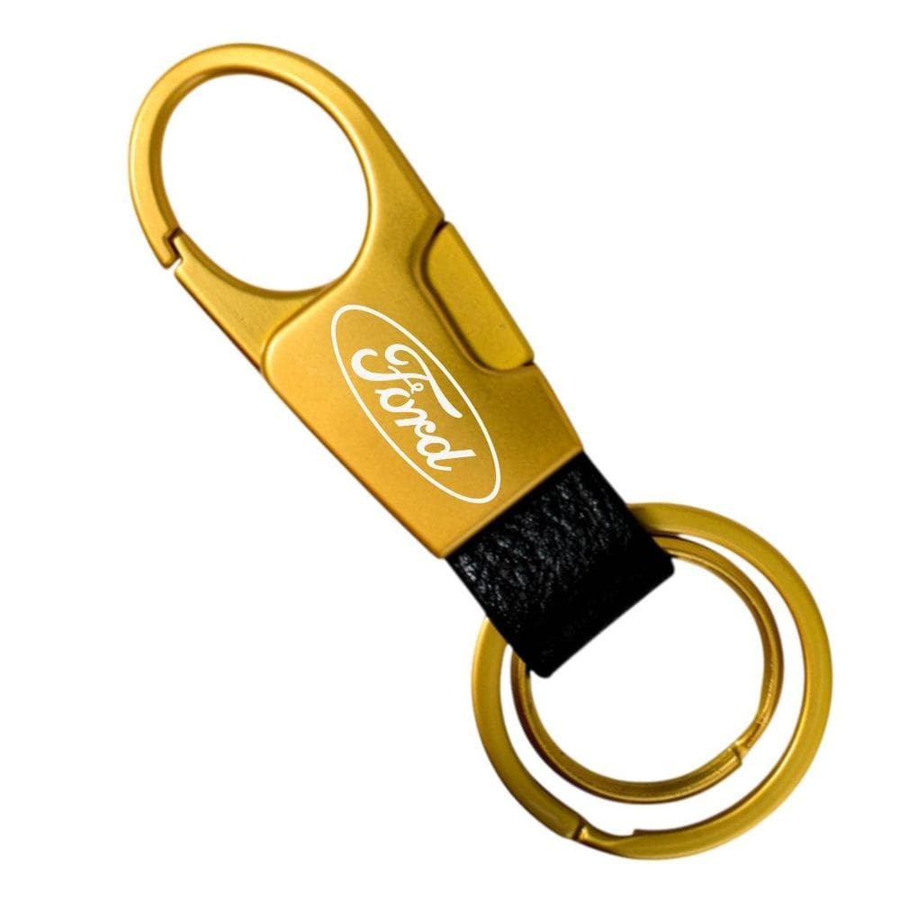 Chaveiro Para Ford Aço Inox Ranger Ka Fiesta Focus B Dourado