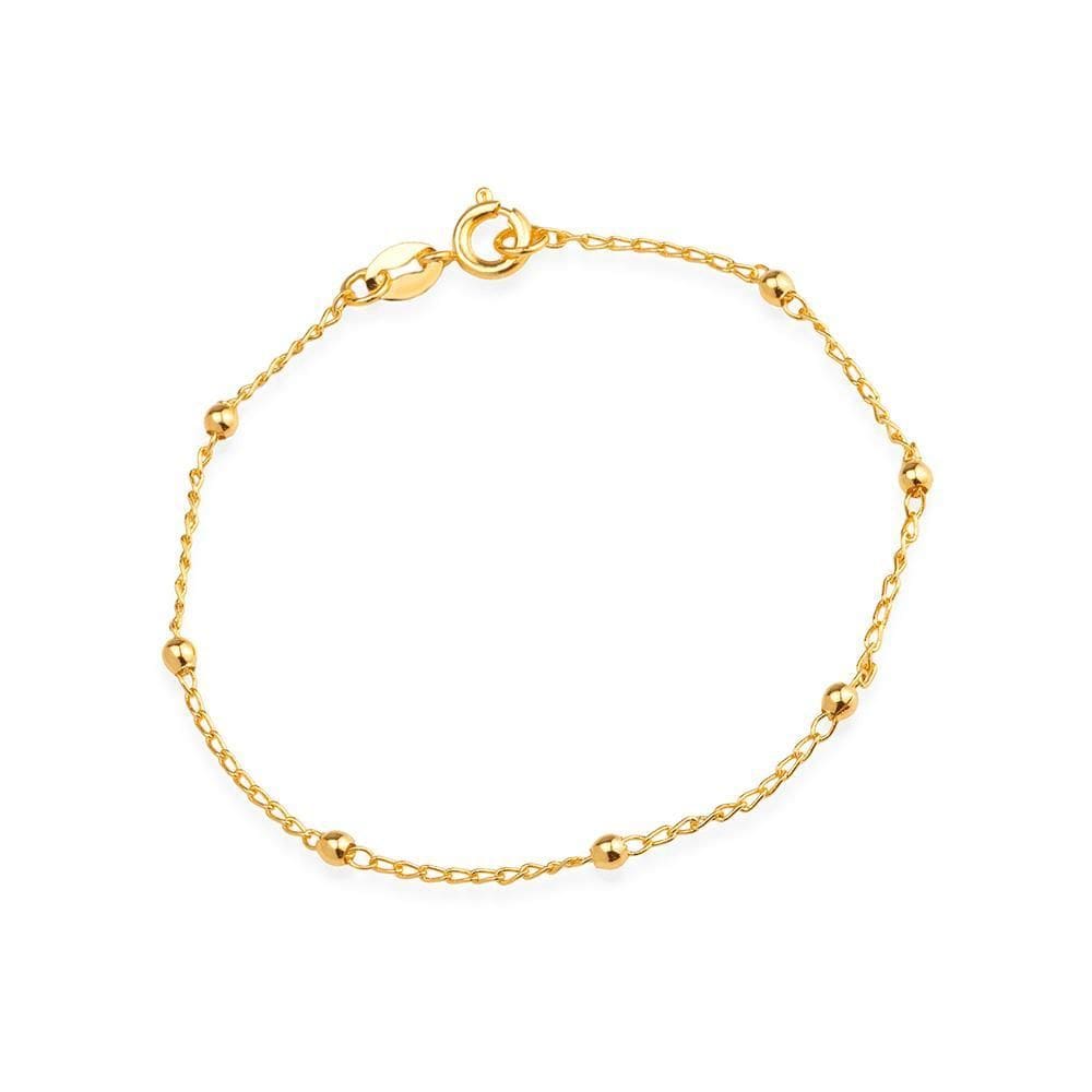 Pulseira Dourada De Bolinhas Delicada