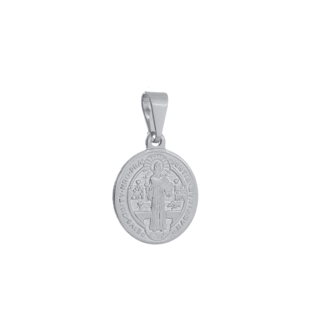 Pingente Prateado Medalha De São Jorge