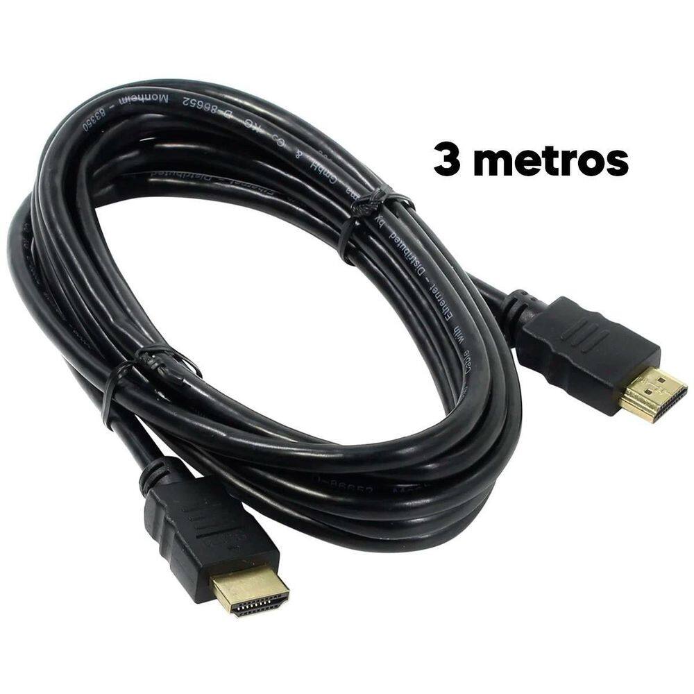 Cabo Hdmi 3 Metros 4K Hd Full Hd Para Monitor E Escritório