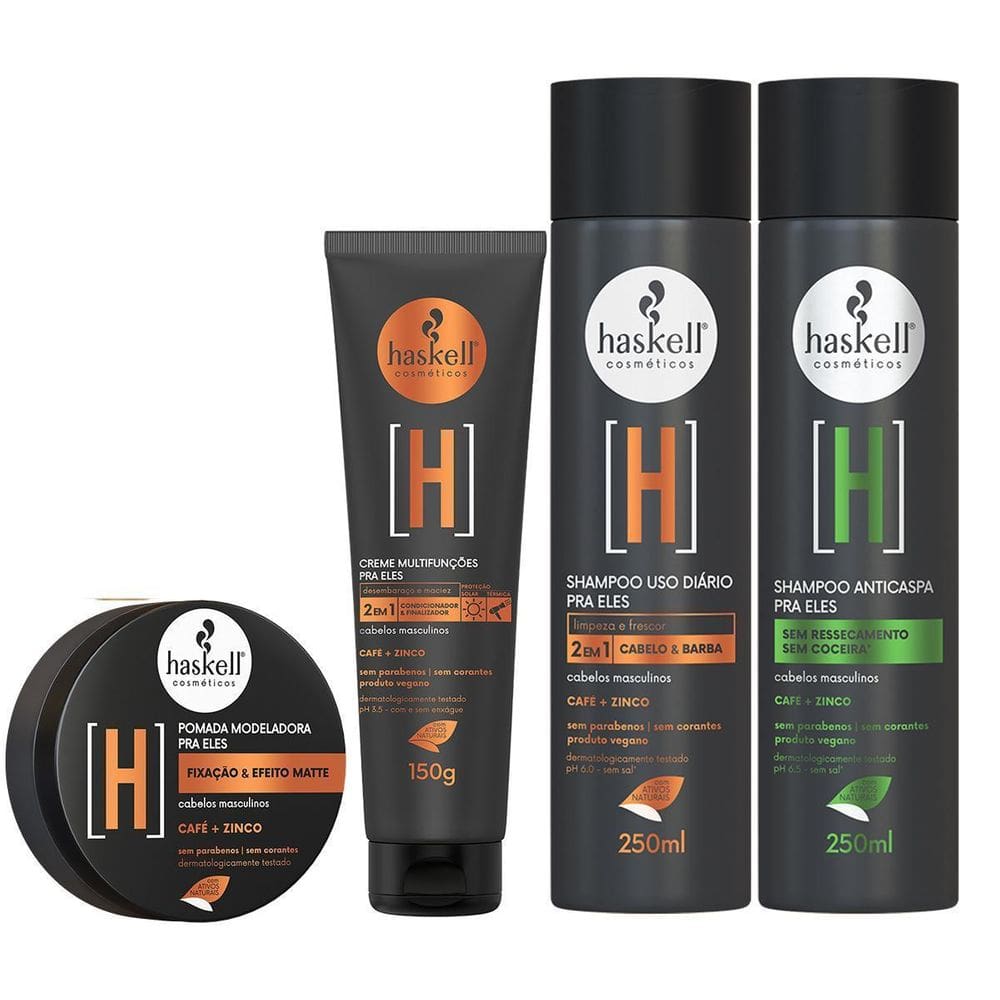 Kit Sh + Kit Cabelo E Barba Haskell Pra Ele Homem