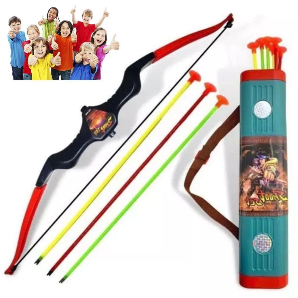 Arco E Flecha Arqueiro Alvo Lançador Bolsa Brinquedo