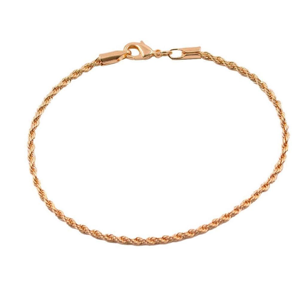 Pulseira Masculina Cordão Baiano Fino Folheado A Ouro