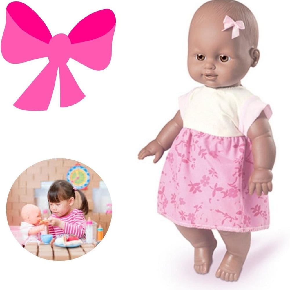 Boneca Afro Lacinho Tecido Criança Ideal Presente Dia Das