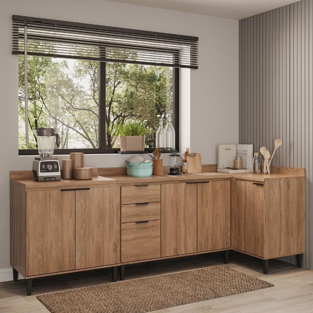 Conjunto Balcões Miami Coast Carraro Freijó