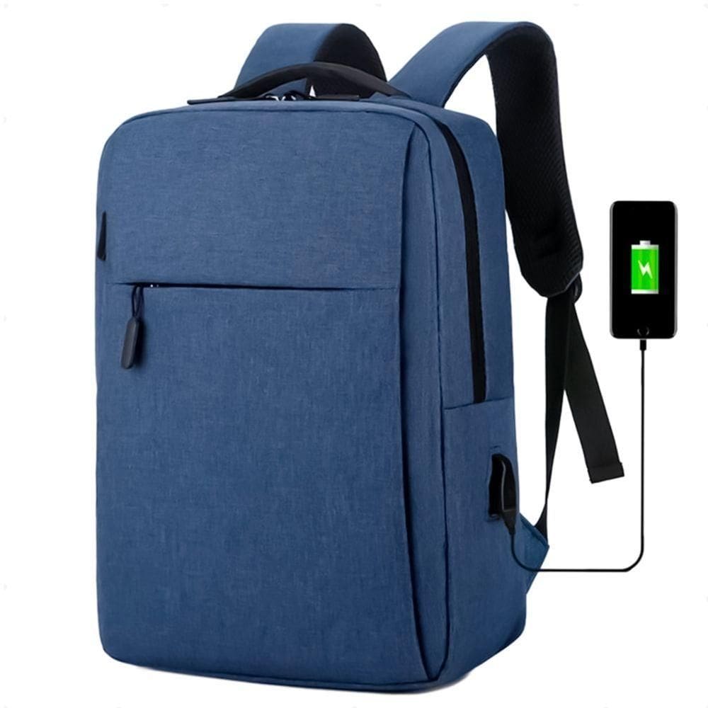Mochila Azul Executiva Impermeável Para Notebook Até 15.6