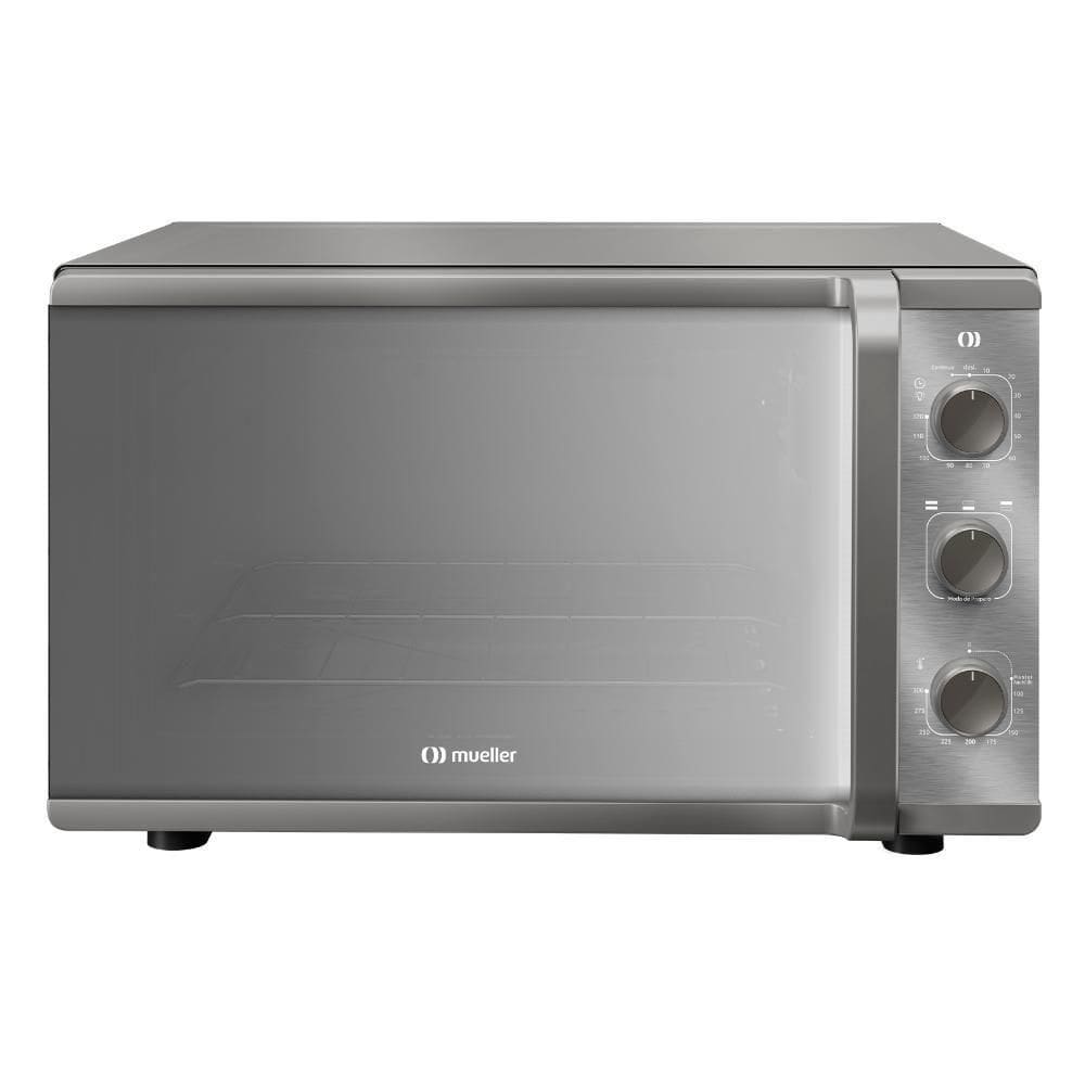 Forno Elétrico De Bancada Mueller Espelhado 50 Litros E 3 Modos De Assar MFB50K Cinza 110V