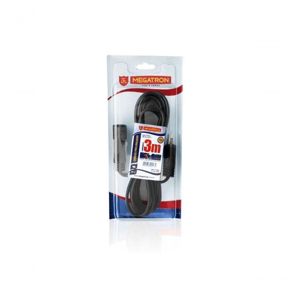 Extensão Cabo Prolongador Pp 3x0,75mm 3m Preta 416