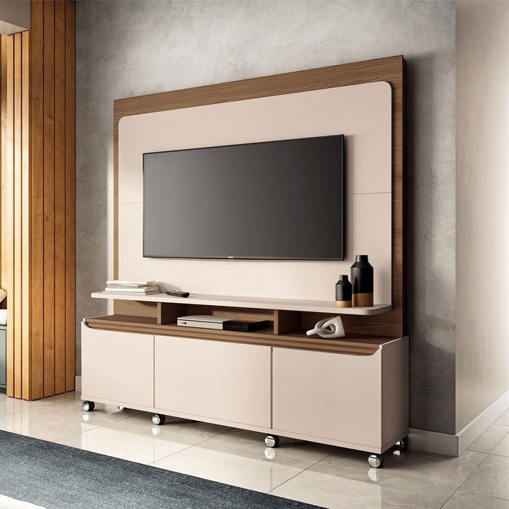 Home Theater Hb Móveis Quantum Para Tvs Off White/casta