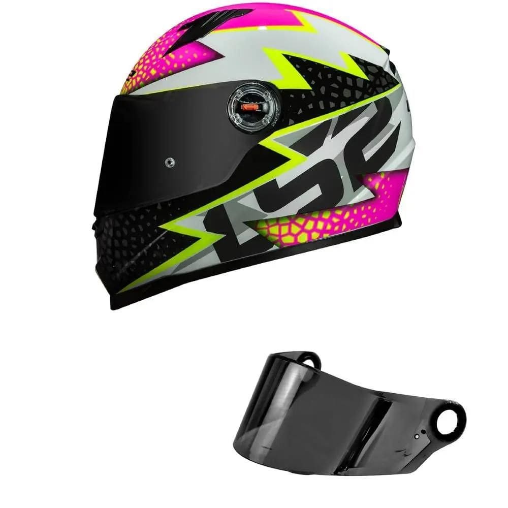 Capacete Ls2 Ff358 Classic Speedy Rosa Com Viseira Fumê