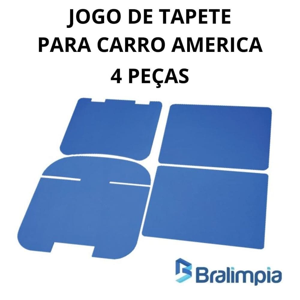 Jogo De Tapete Para Carro America 04 Pecas Bralimpia Azul