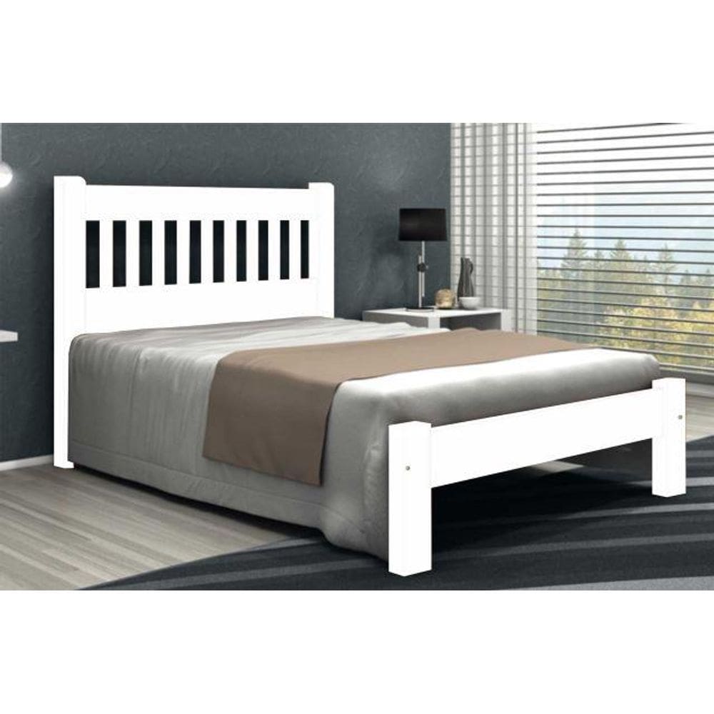 Cama de Casal Pérola de Madeira Maciça Tauari