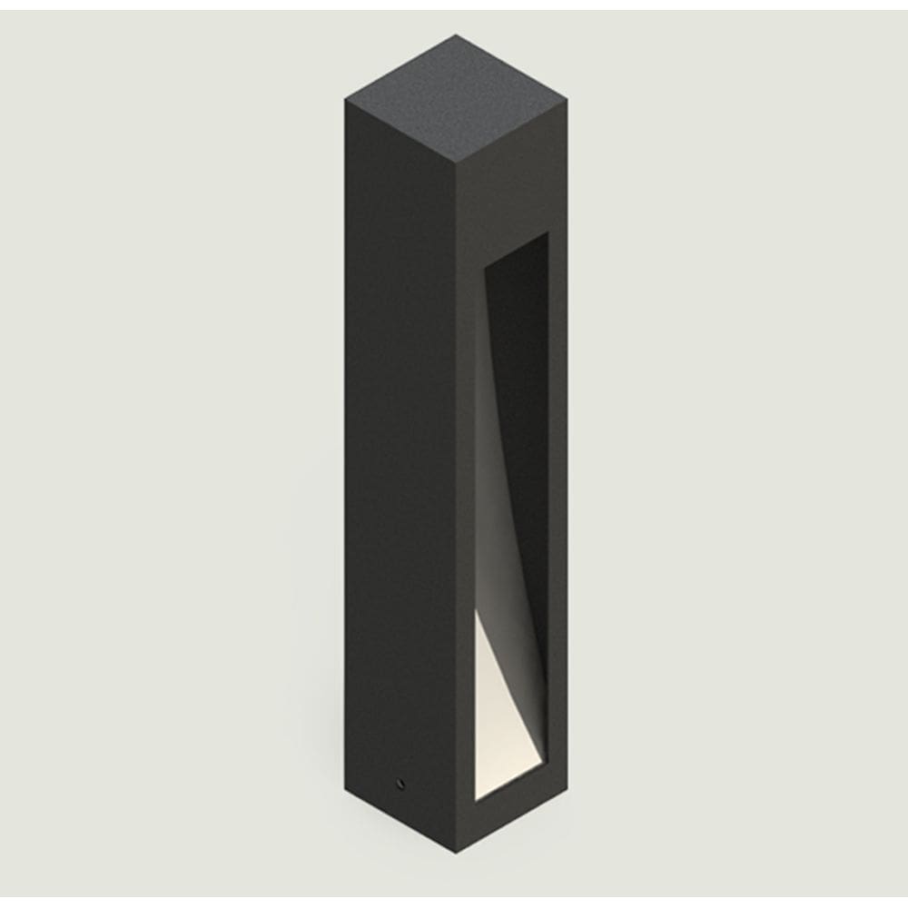 Poste Balizador Côncave em Alumínio Preto Externo 1GU10 40cm Incolustre