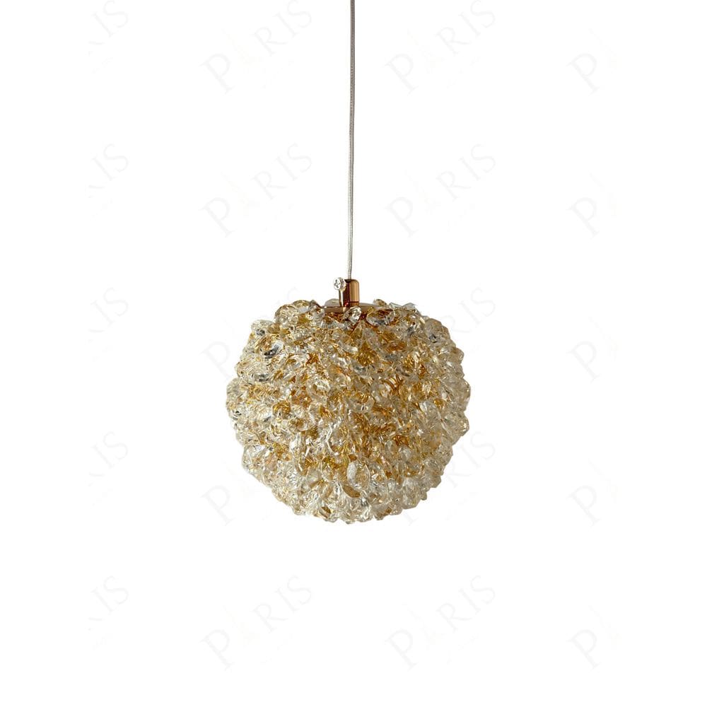 Pendente Globo Dourado com Cristais 12cm 1G9 15743-PL