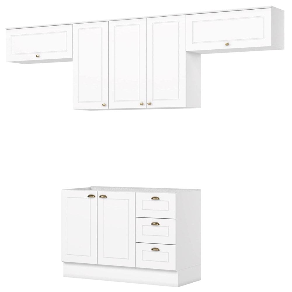 Cozinha Modulada 4 Pecas 280 cm CE757 Americana Branco Henn