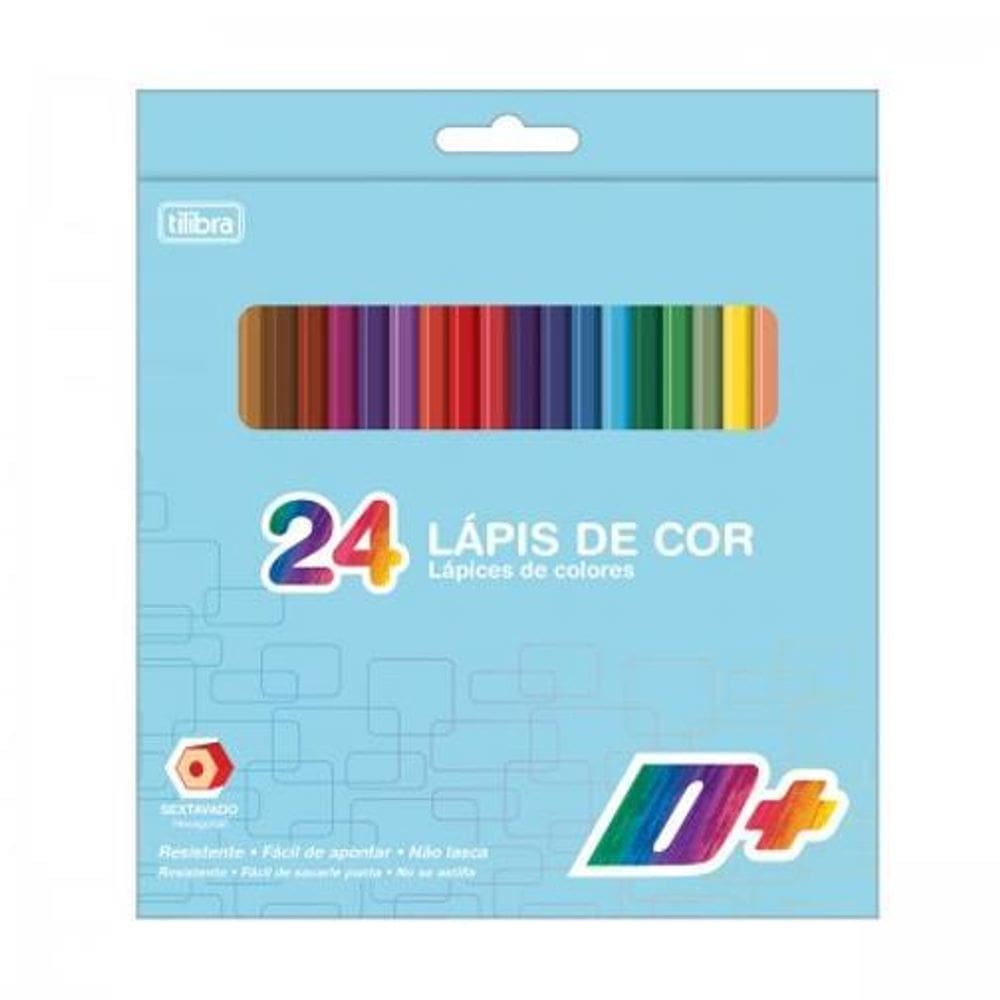 Lápis De Cor 24 Cores D+ Sextavado Tilibra