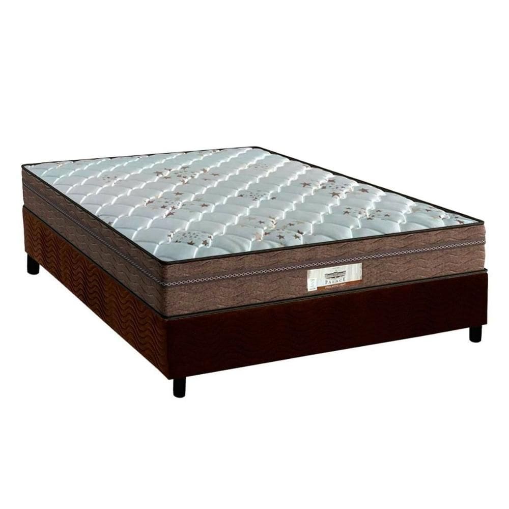 Conjunto Box Casal: Colchão Molas Probel Ensacadas ProDormir Pallace + Base CRC Suede Brown (138x188)