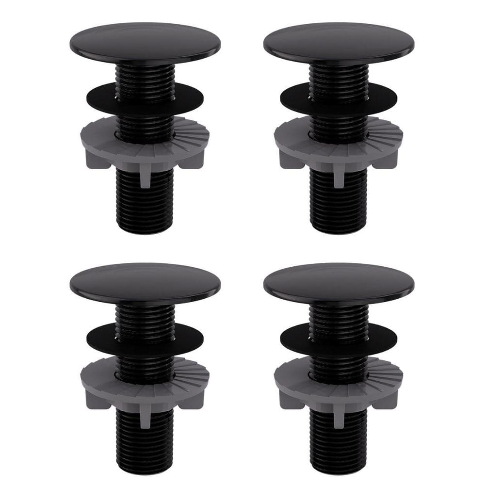 Kit 4 Plug Tapa Furo Preto Redondo Balcão Parede Bidê Blukit