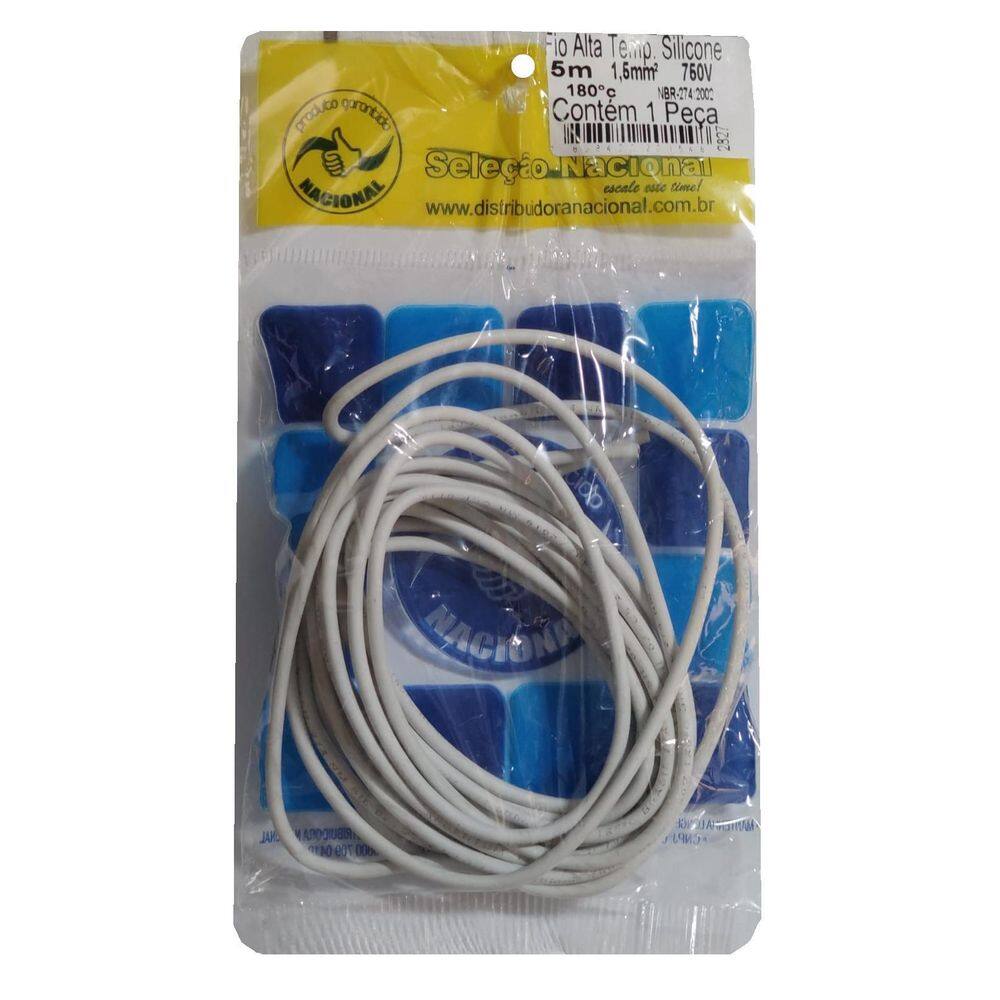 Fio Alta Temperatura Silicone Cartela 5 Metros 1,5 Mm 750V