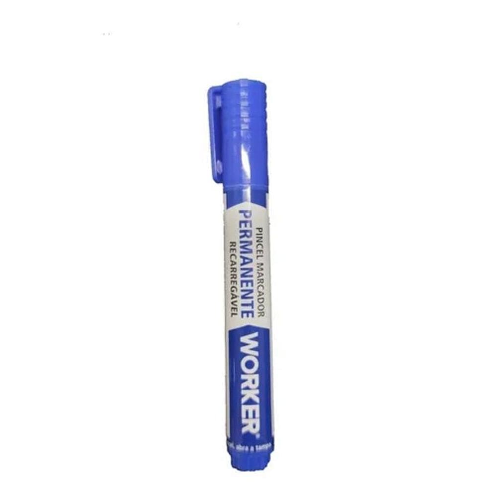 Caneta Marcador Permanente Cd Dvd Recarregável Azul Worker
