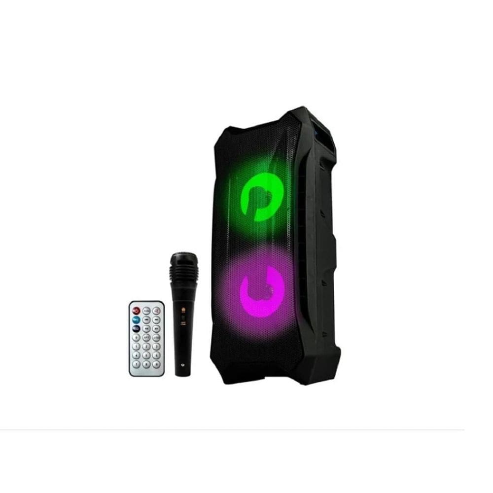 Caixa De Som Bluetooth Com Microfone Controle E Led