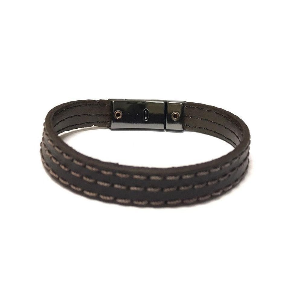 Pulseira Armazem Rr Bijoux Masculina Couro Marrom