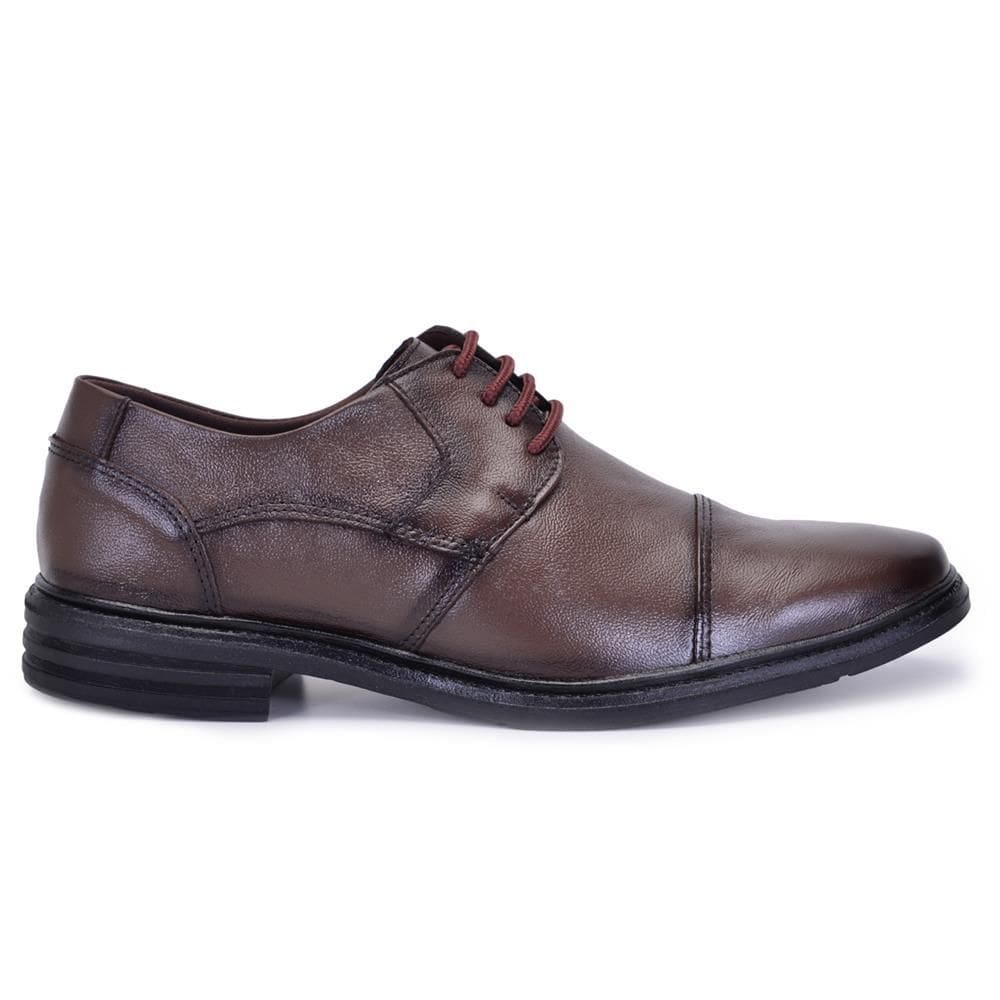 Sapato Social Masculino Couro Casual Amarração Conforto