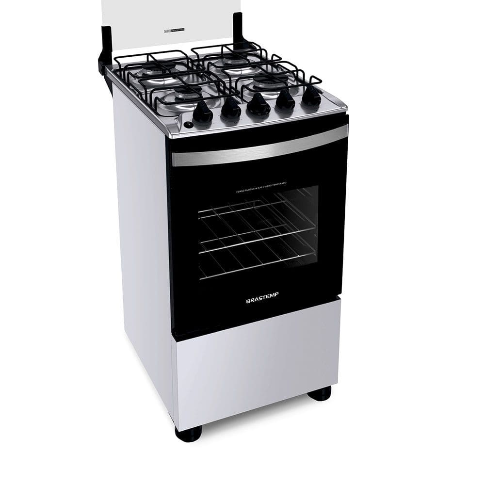 Fogão Brastemp 4 Bocas com Botões Removíveis e Acendimento Automático - BFO4NB