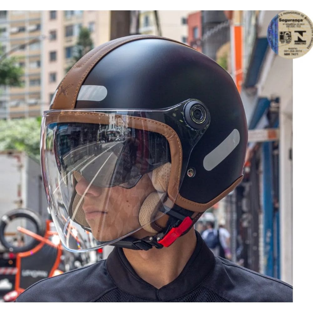 Capacete NEXX Y.10 Midtown Preto/Caramelo 58