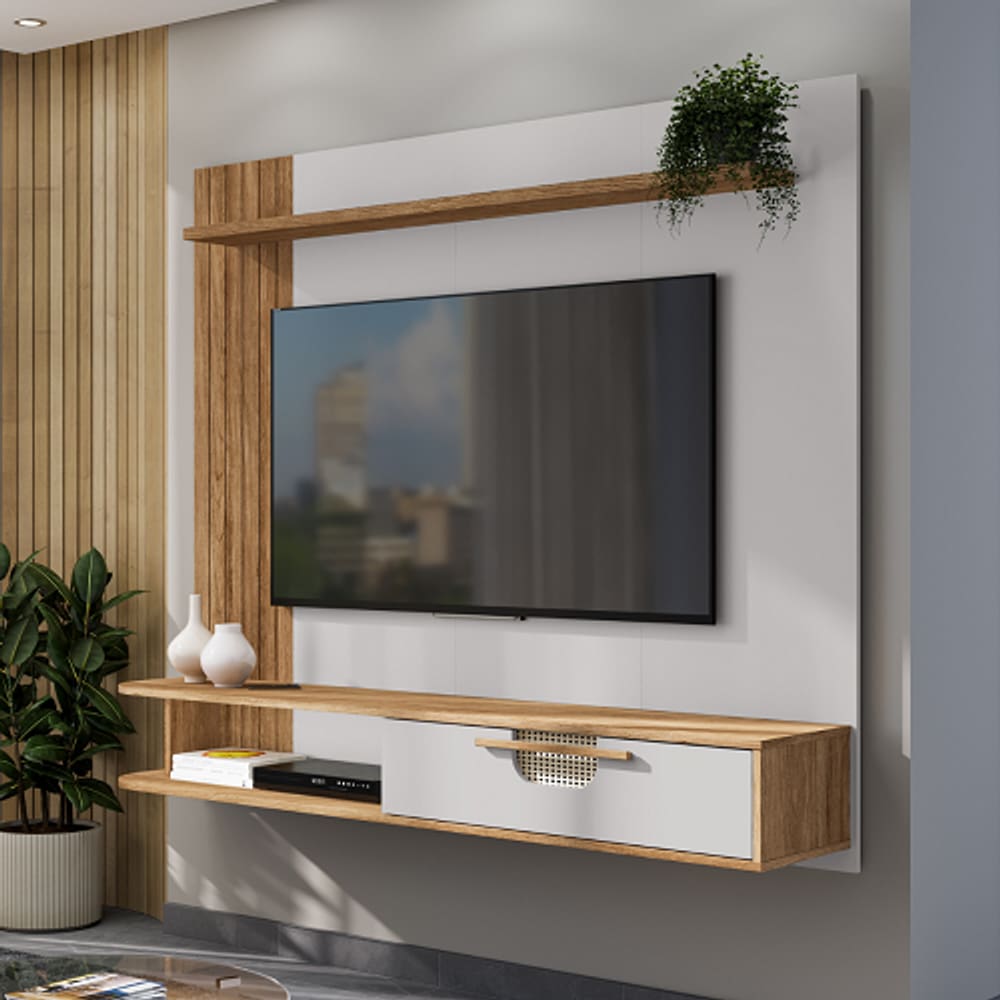 Painel Jeri Cinamomo/Off White - Bechara Móveis