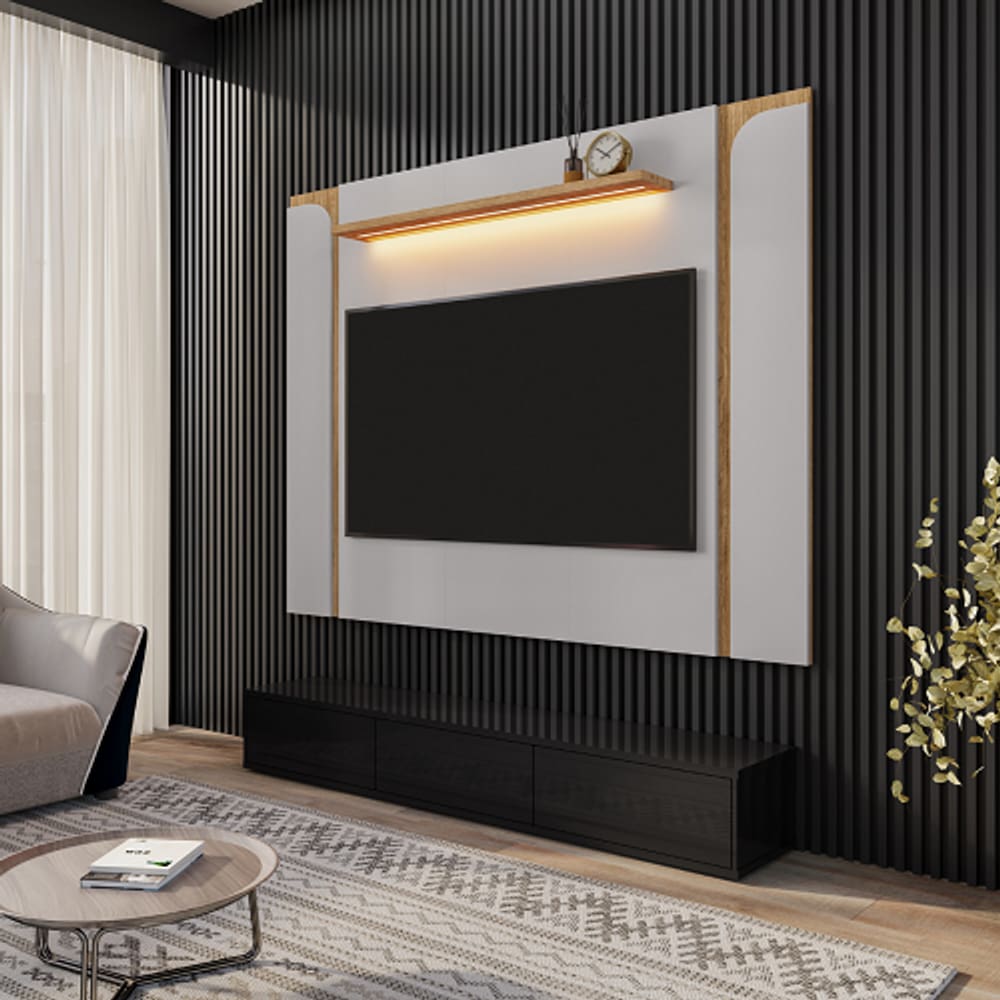 Painel Maresias Off White/Cinamomo - Bechara Móveis