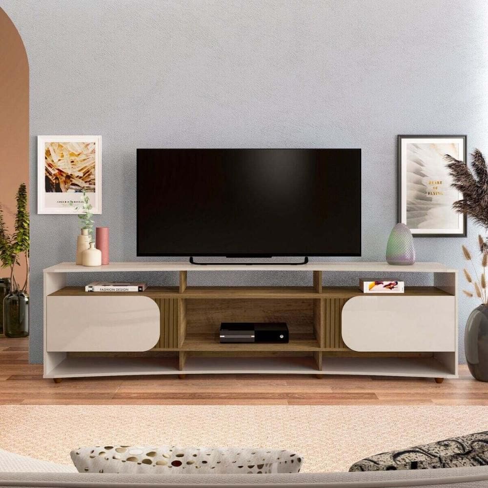Rack para TV até 86 Polegadas 220cm com 2 Portas Multimóveis CR45321