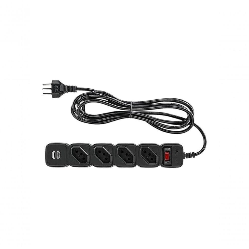 Protetor Eletronico Intelbras Epe204 4 Tomadas 2 Usb Preto
