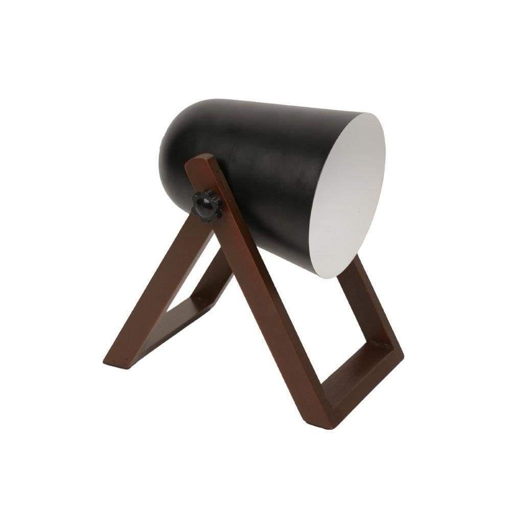 Luminaria Mesa Avant Deluxe Cannon Preto/madeira