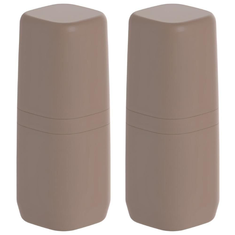 2x Porta Escova de Dente Portatil 750ml OU Aura Marrom