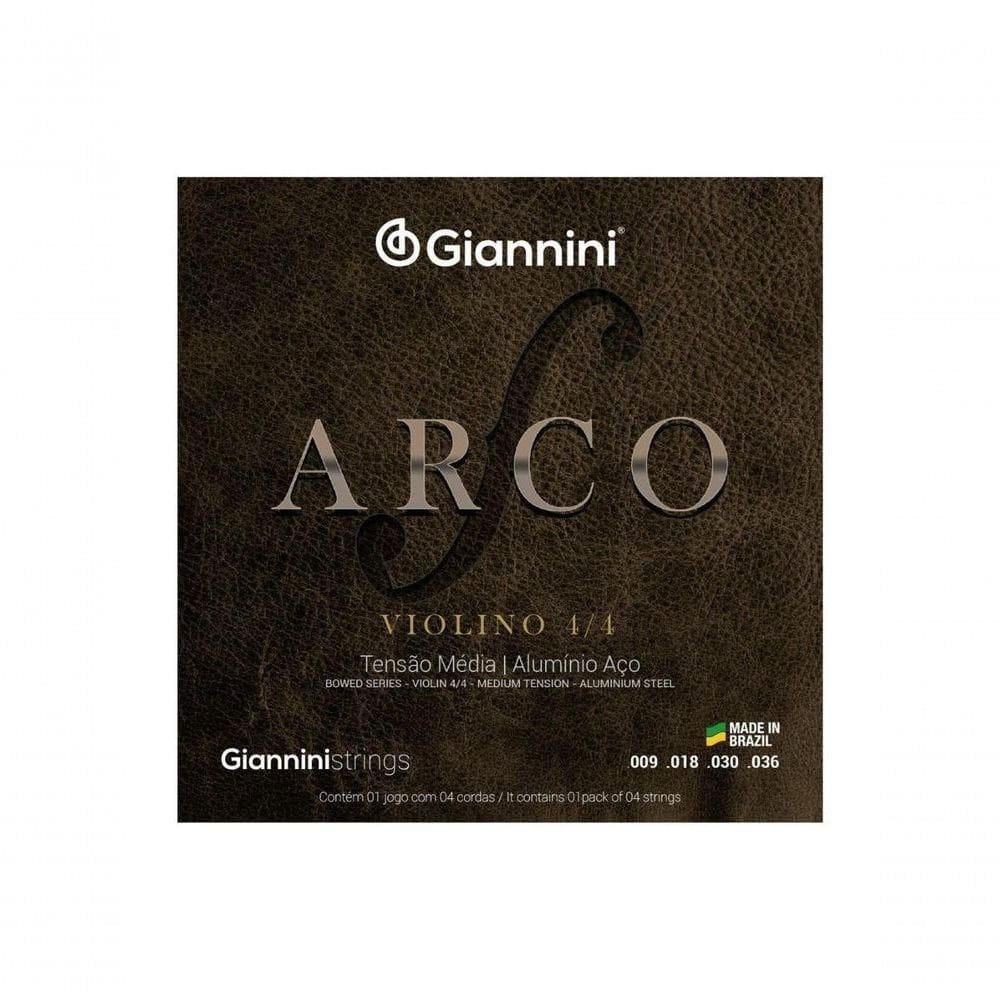 Corda Para Violino Gianni 4-4 Arco Aluminio Aco Geavva Media