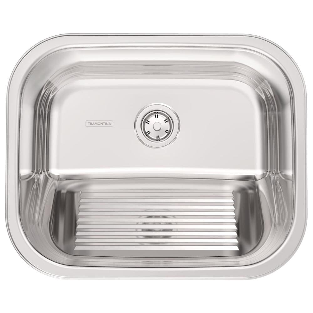 Tanque Tramontina Hera 34 L em Aço Inox Polido 50 x 40 cm com Válvula