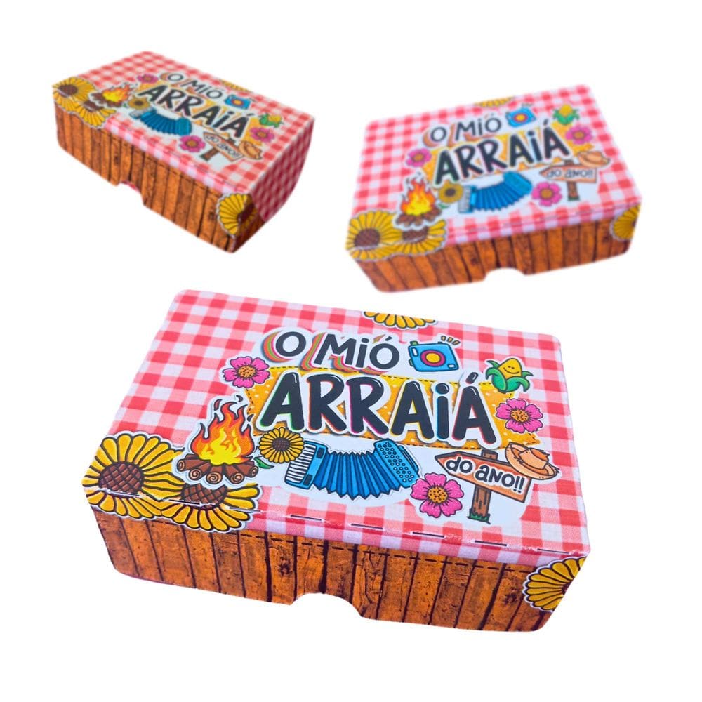 40 Caixinhas 3 Paçoquinhas Lembrancinha Festa Junina Arraia