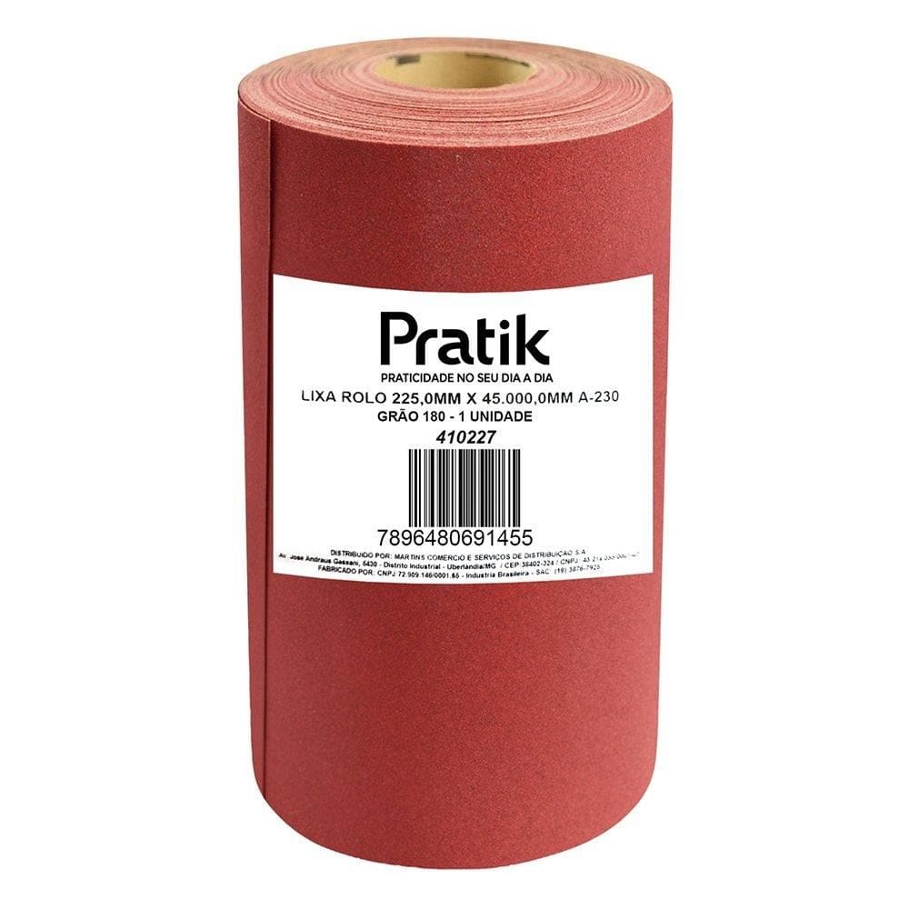 Lixa Rolo Pratik A-230 Massa/Madeira Grão 180 225mmx45m