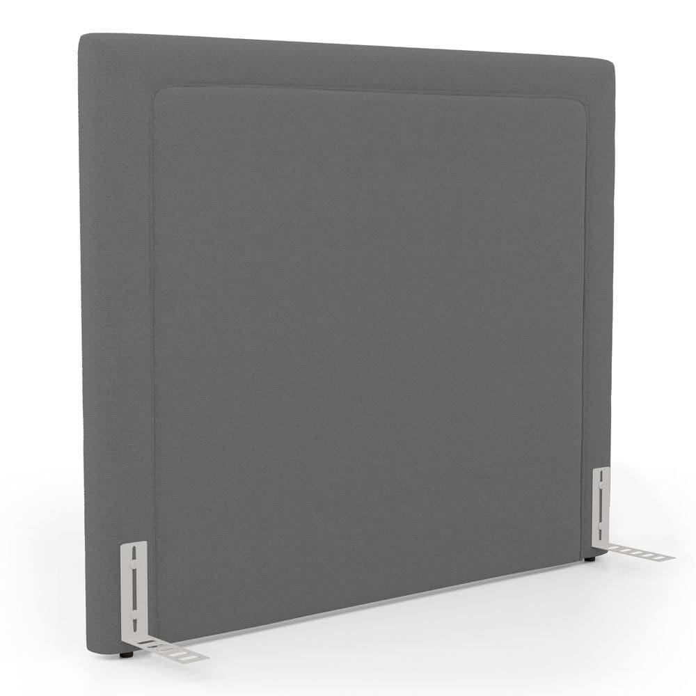 Cabeceira Cama Box Queen Size Alba 160cm com Frame Bouclé Cinza Escuro - Desk Design