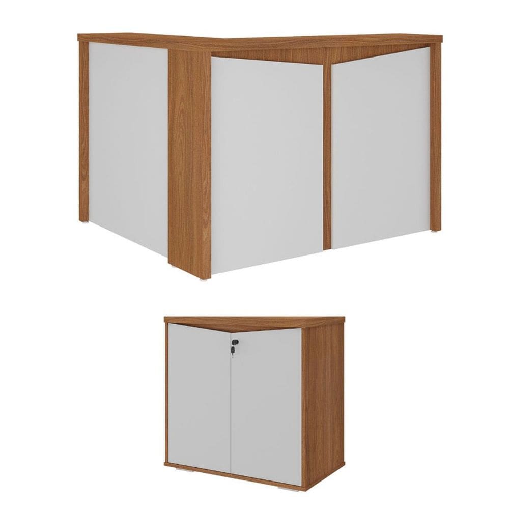 Conjunto Escritório: Balcão Atendimento 6308 + Balcão 6352