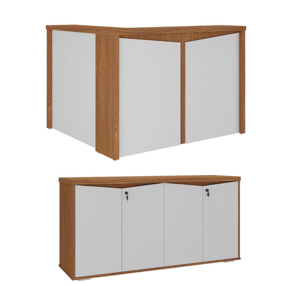 Conjunto Escritório: Balcão Atendimento 6308 + Balcão 6292