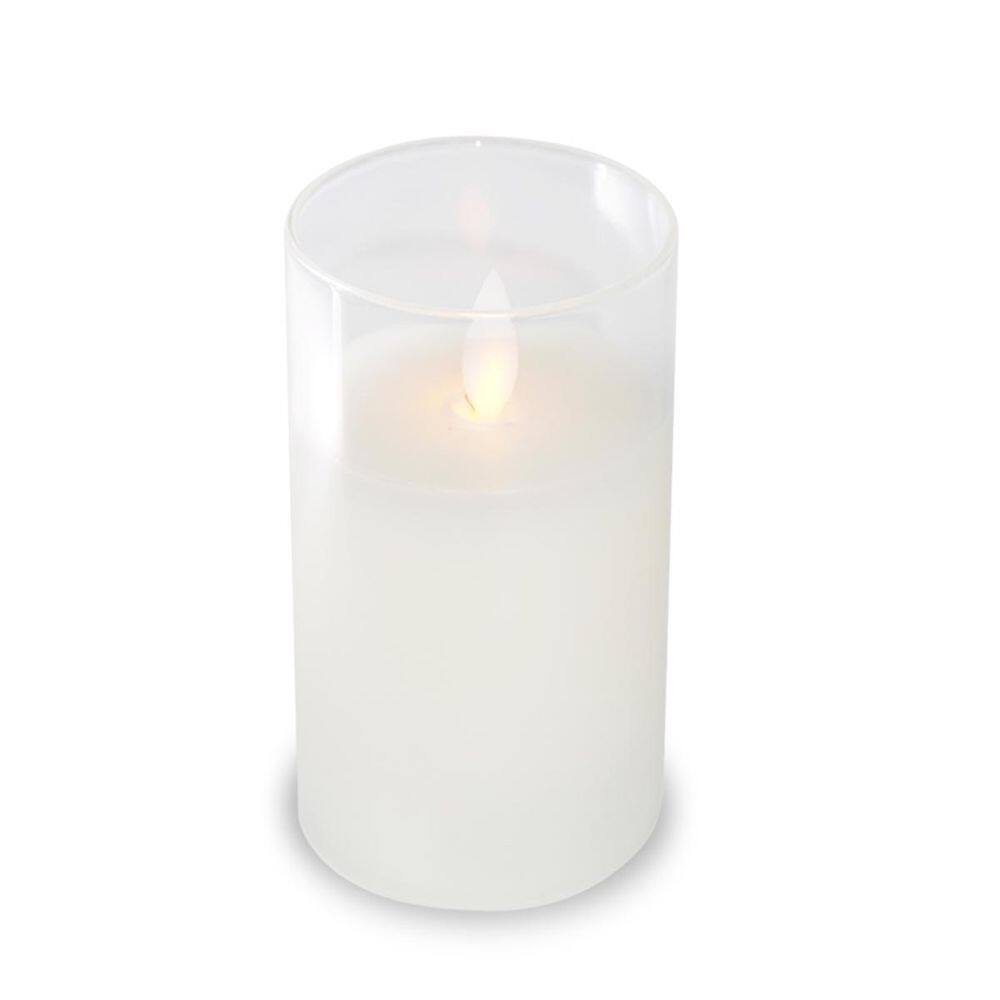 Vela De Led Chama Viva Spa Copo Vidro Grande 15X7,5Cm