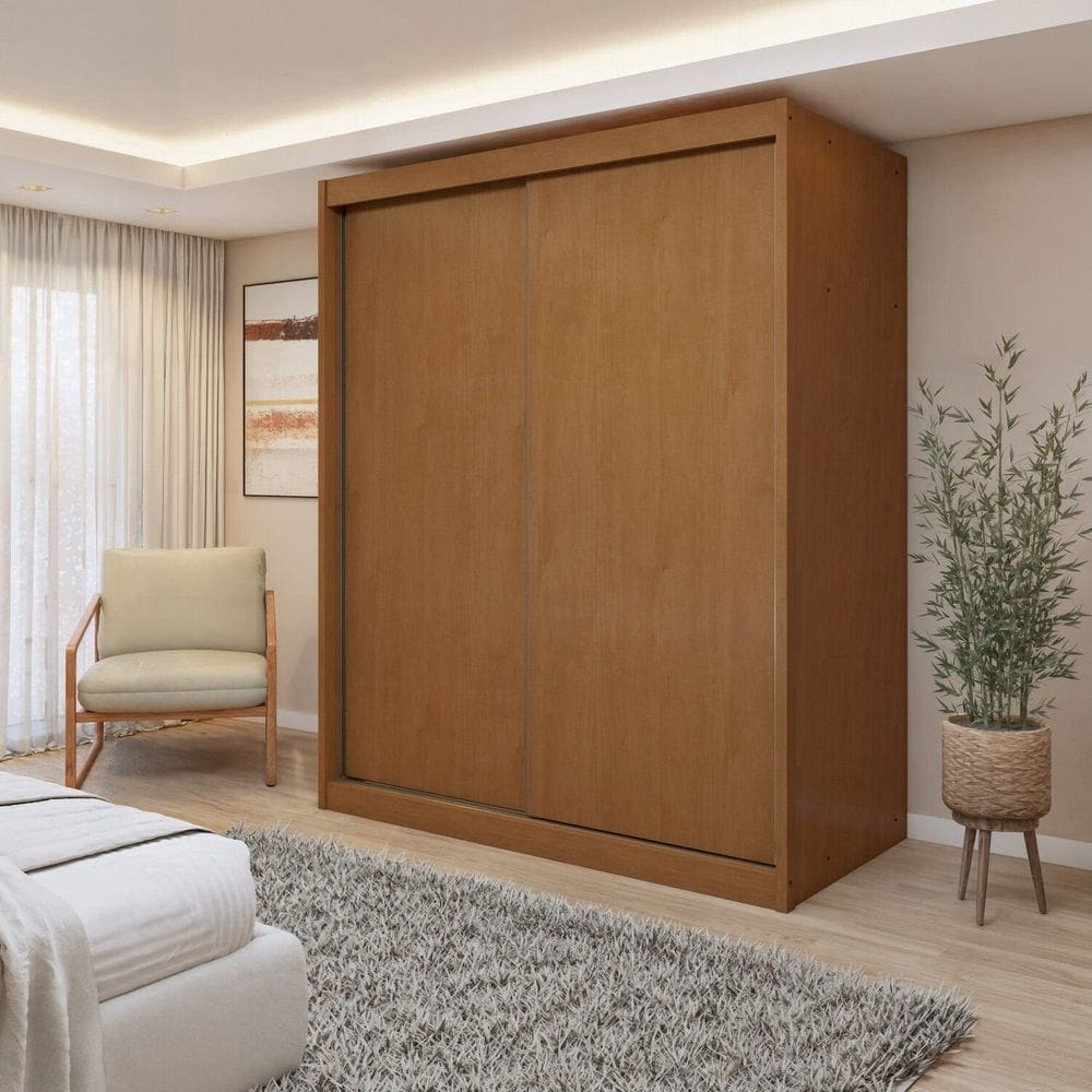 Guarda-roupa 2 Portas 100% Mdf Monte Rei Cedro