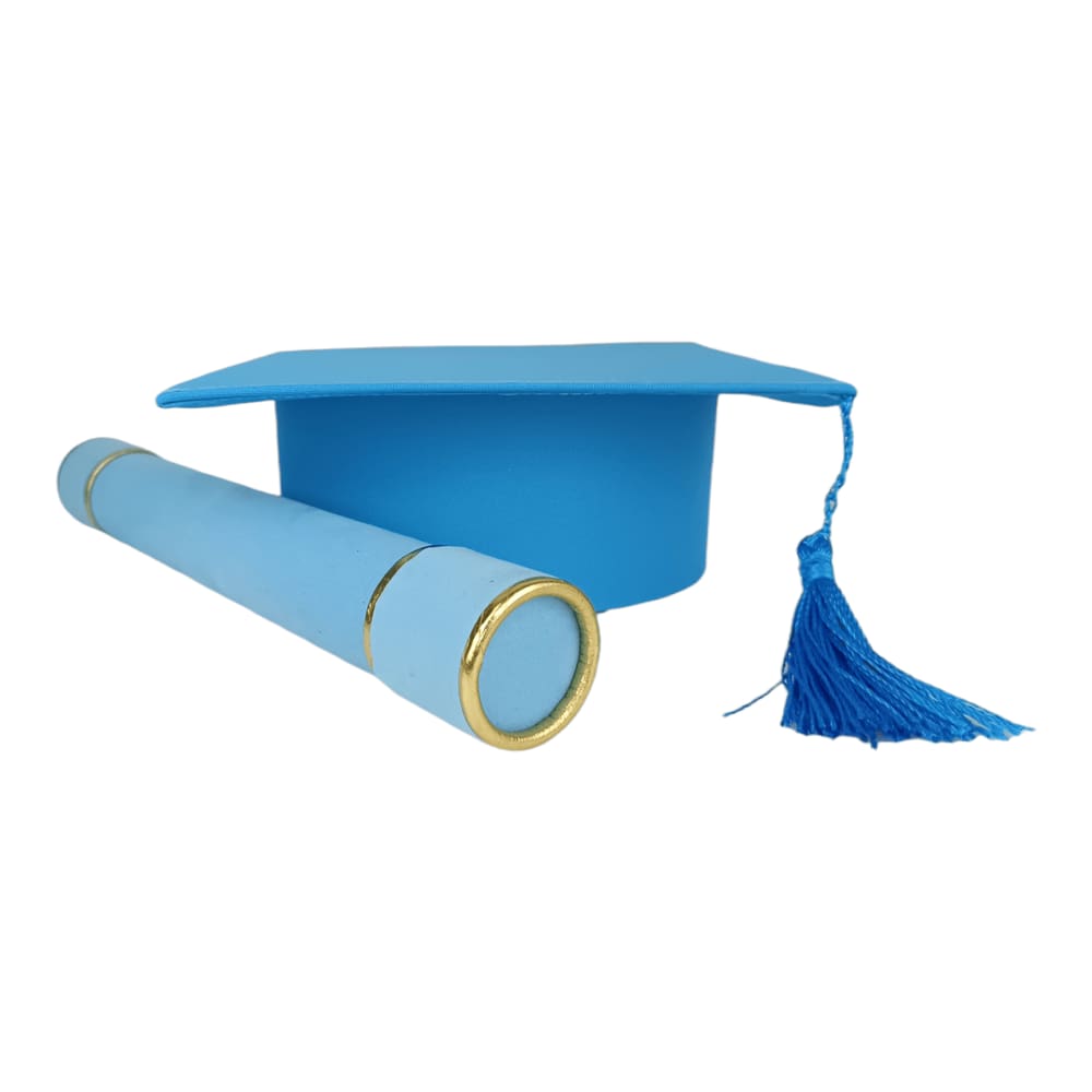 Capelo E Canudo De Formatura Azul Claro Infantil