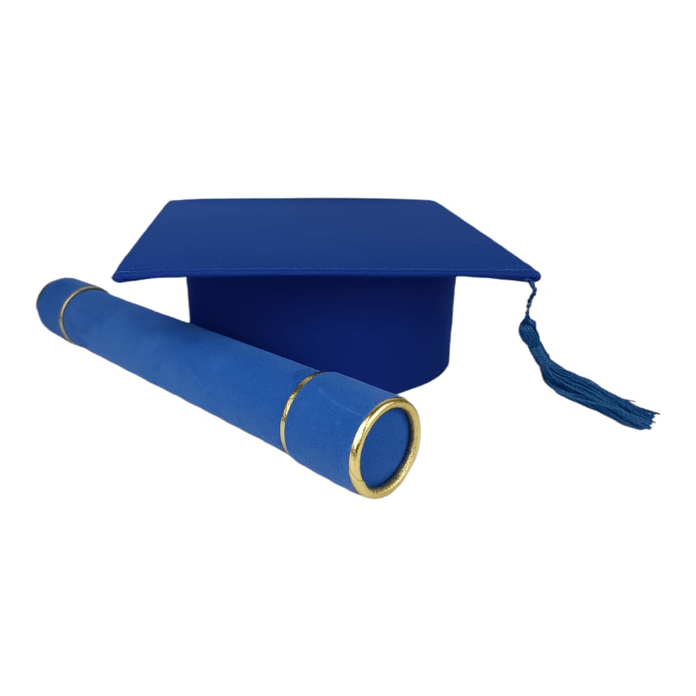 Capelo E Canudo De Formatura Azul Royal Adulto